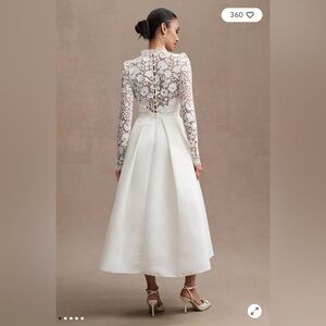 Sachin & Babi Cecelia Lace Long-Sleeve Midi-Dress Size 8 white Anthropologie